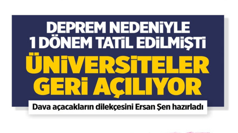 Kapatılan üniversiteler geri açılacak! Ersan Şen dava dilekçesi hazırladı! Fatih Altaylı'dan kulis