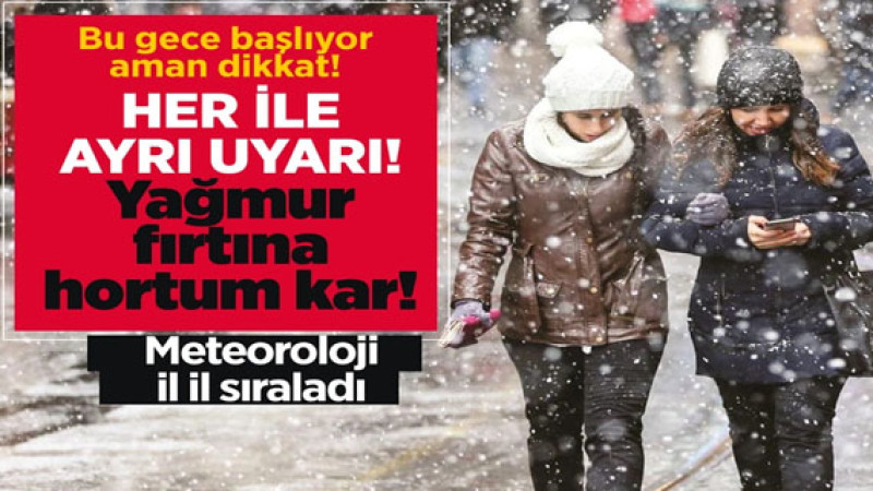Fırtına, lodos ve kar uyarısı! Türkiye’yi bu gece kış şartları bekliyor!