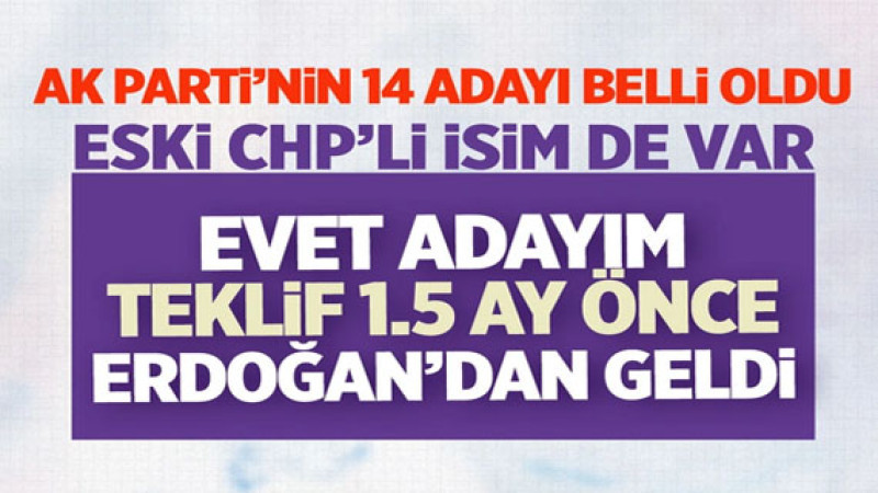 CHP'li isimi açıkladı: Erdoğan teklif etti, aday oluyorum! AK Parti'nin 14 belediye başkan adayı 