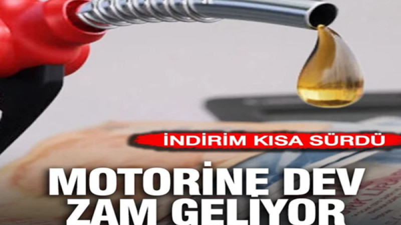 Motorine Pazartesi dev zam geliyor