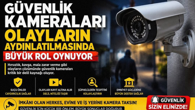 GÜVENLİK KAMERALARI OLAYLARIN AYDINLATILMASINDA BÜYÜK ROL OYNUYOR