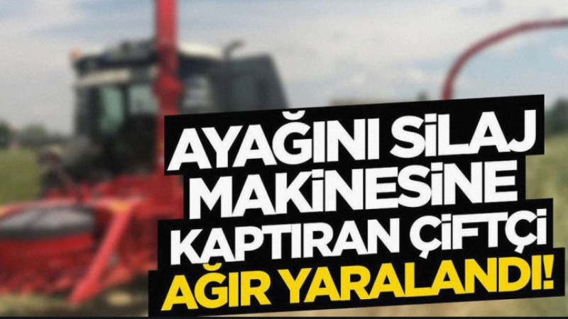 Ayağını Silaj Makinesine Kaptıran Çiftçi Ağır Yaralandı!