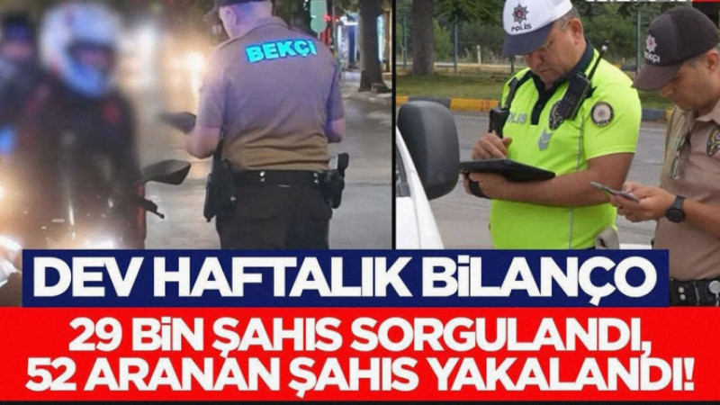 29 Bin Şahıs Sorgulandı, 52 Aranan Şahıs Yakalandı!
