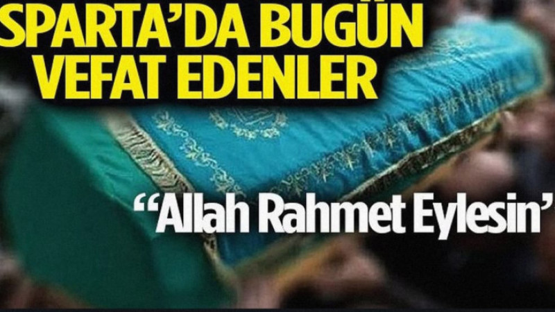Isparta'da Bugün (29 Ekim 2026) vefat edenler
