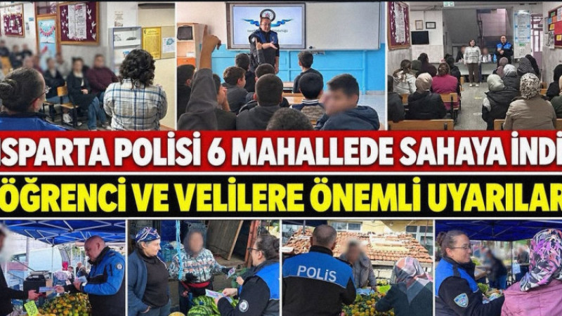 Isparta'da Polisten Geniş Kapsamlı Huzur ve Farkındalık Çalışması: 6 Mahallede Eğitim Seferberliği