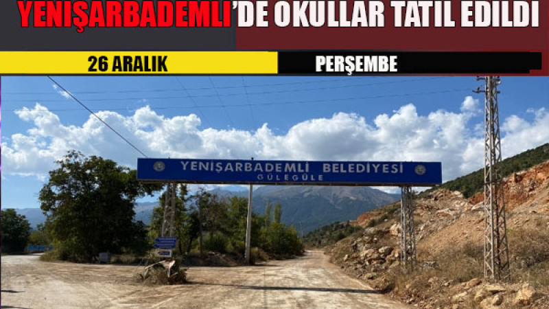 Yenişarbademli'de Yoğun Kar Yağışı Nedeniyle 26 Aralık Perşembe Günü Okullar Tatil Edildi!