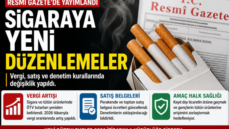 SİGARAYA YENİ DÜZENLEMELER: VERGİ VE SATIŞ KURALLARINDA DEĞİŞİKLİK