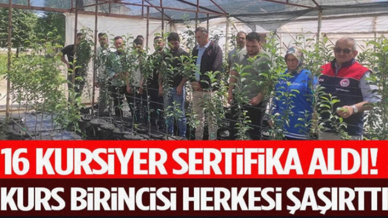 16 Kursiyer Sertifika Aldı! Kurs Birincisi Herkesi Şaşırtt