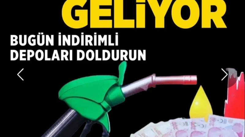 İndirim 1 günlük oldu bu gece motorin ve benzine zam var işte litre fiyatları
