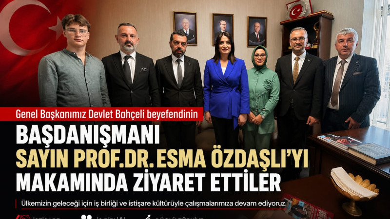 Genel Başkanımız Devlet Bahçeli beyefendinin Başdanışmanı Sayın Prof. Dr. Esma Özdaşlı’yı makamında 