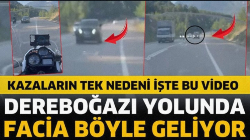 Dereboğazı yolunda meydana gelen kazaların % 90’ı hatalı sollamadan kaynaklı yaşanıyor. Zaman zaman 