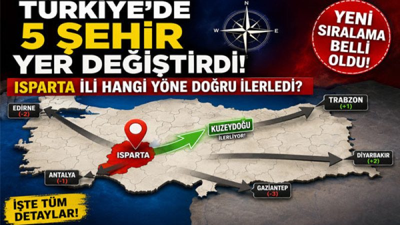 ISPARTA TÜRKİYE'NİN AKSİNE DOĞUYA BÜYÜDÜ! 45 YILLIK DEĞİŞİM DİKKAT ÇEKTİ