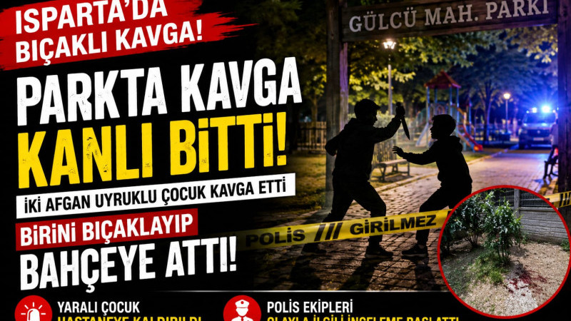 Isparta'da Parkta Bıçaklı Kavga: 1 Çocuk Yaralandı