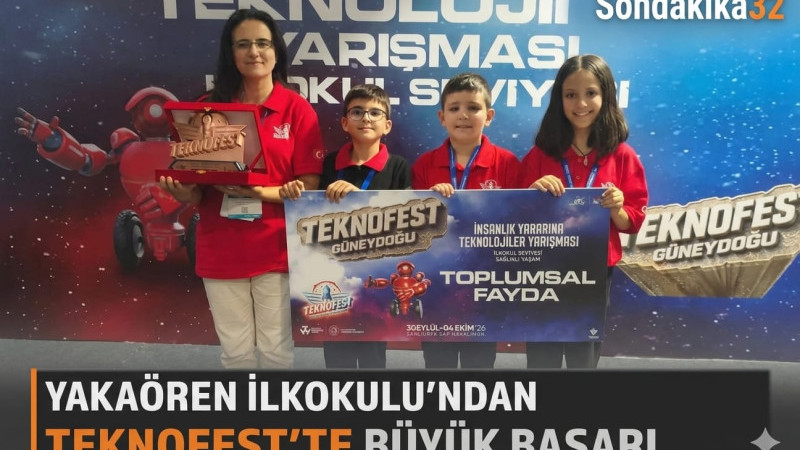 YAKAÖREN İLKOKULU’NDAN BÜYÜK BAŞARI: TEKNOFEST’TEN ÖDÜLLE DÖNDÜLER