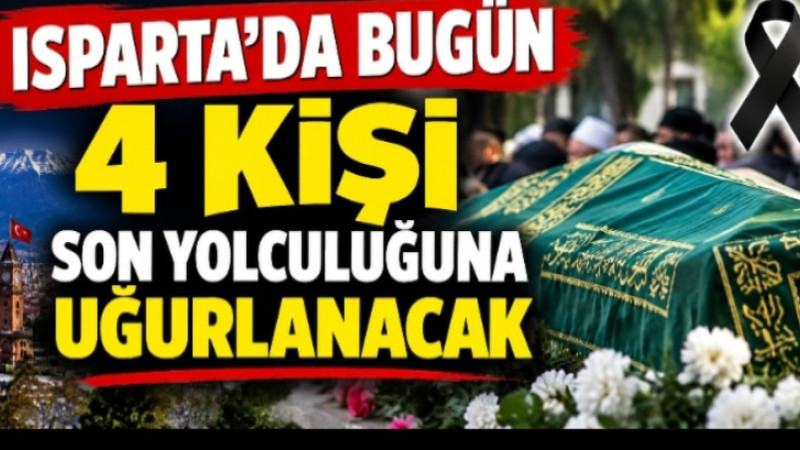 ISPARTA’DA BUGÜN 4 KİŞİ SON YOLCULUĞUNA UĞURLANACAK