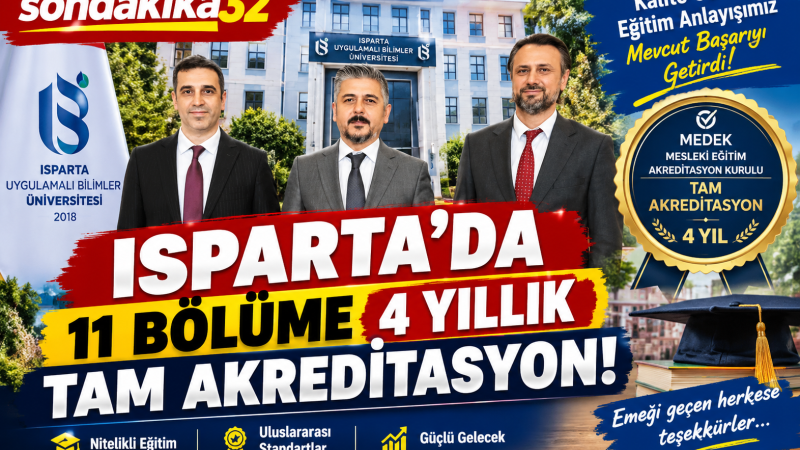 ISPARTA’DA 11 BÖLÜME 4 YILLIK TAM AKREDİTASYON!