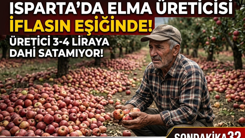 ISPARTA'DA ELMA ÜRETİCİSİ İFLASIN EŞİĞİNDE: ÜRETİCİ 3-4 LİRAYA DAHİ SATAMIYOR!