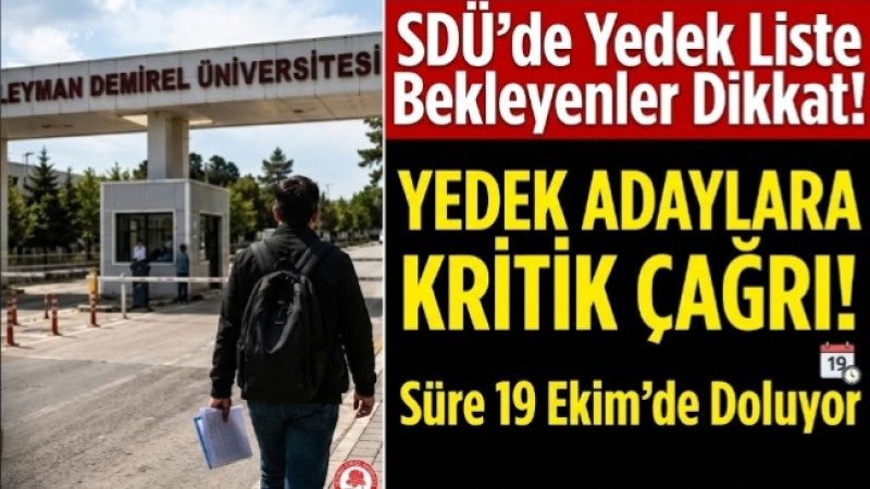 SDÜ’de Yedek Adaylara Kritik Çağrı! Süre 19 Ekim’de Doluyor