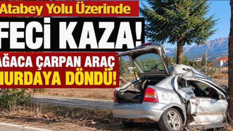Isparta-Atabey Yolunda Feci Kaza: Ağaca Çarpan Otomobil Hurdaya Döndü, Yaralılar Var!